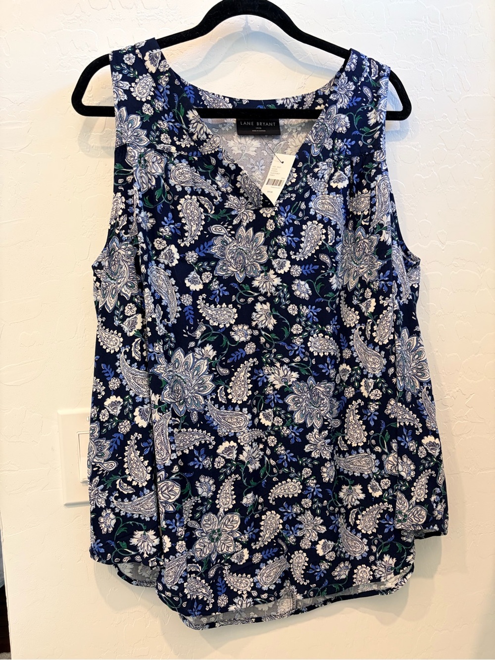 Lane Bryant Blue Paisley Challis Tank NWT Size 14/16
